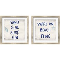 Framed 'Beach Time 2 Piece Framed Art Print Set' border=