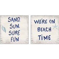 Framed 'Beach Time 2 Piece Art Print Set' border=