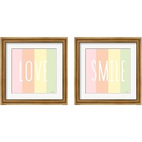 Framed 'Love Rainbow 2 Piece Framed Art Print Set' border=