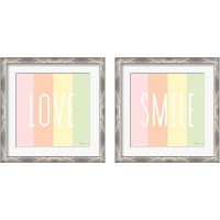 Framed 'Love Rainbow 2 Piece Framed Art Print Set' border=