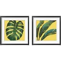 Framed 'Welcome to Paradise Yellow 2 Piece Framed Art Print Set' border=