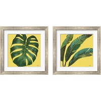 Framed 'Welcome to Paradise Yellow 2 Piece Framed Art Print Set' border=