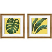 Framed 'Welcome to Paradise Yellow 2 Piece Framed Art Print Set' border=
