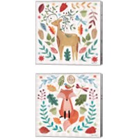 Framed 'Whimsical Woodland 2 Piece Canvas Print Set' border=