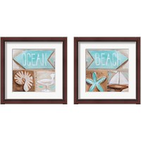Framed 'Beach & Ocean 2 Piece Framed Art Print Set' border=
