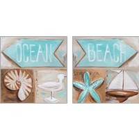 Framed Beach & Ocean 2 Piece Art Print Set