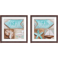 Framed 'Beach & Ocean 2 Piece Framed Art Print Set' border=