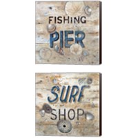 Framed 'Fishing Pier 2 Piece Canvas Print Set' border=
