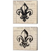 Framed Fleur De Lis 2 Piece Canvas Print Set