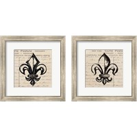 Framed Fleur De Lis 2 Piece Framed Art Print Set