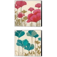 Framed 'Ladybug Flowers 2 Piece Canvas Print Set' border=