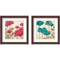 Framed 'Ladybug Flowers 2 Piece Framed Art Print Set' border=