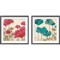 Framed 'Ladybug Flowers 2 Piece Framed Art Print Set' border=