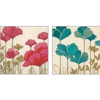 Framed 'Ladybug Flowers 2 Piece Art Print Set' border=