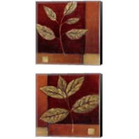 Framed 'Crimson Leaf Study 2 Piece Canvas Print Set' border=
