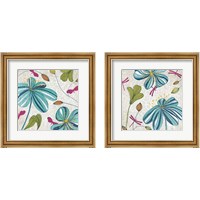 Framed Flowers, Dragonflies & Butterflies 2 Piece Framed Art Print Set