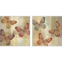 Framed 'Tropical Butterflies 2 Piece Art Print Set' border=