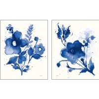 Framed Independent Blooms Blue 2 Piece Art Print Set