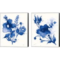 Framed 'Independent Blooms Blue 2 Piece Canvas Print Set' border=
