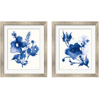 Framed 'Independent Blooms Blue 2 Piece Framed Art Print Set' border=