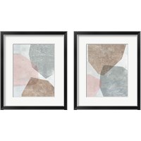 Framed 'Pensive Blush Gray 2 Piece Framed Art Print Set' border=