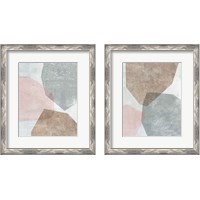 Framed 'Pensive Blush Gray 2 Piece Framed Art Print Set' border=