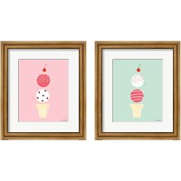 Framed Ice Cream and Cherry 2 Piece Framed Art Print Set