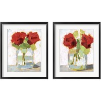 Framed 'Cut Roses 2 Piece Framed Art Print Set' border=