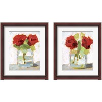 Framed 'Cut Roses 2 Piece Framed Art Print Set' border=