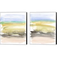 Framed 'Grassy Marsh 2 Piece Canvas Print Set' border=