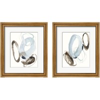 Framed Blue & Umber Rounds 2 Piece Framed Art Print Set