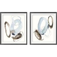 Framed Blue & Umber Rounds 2 Piece Framed Art Print Set