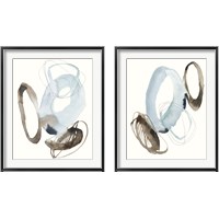 Framed Blue & Umber Rounds 2 Piece Framed Art Print Set