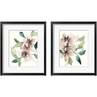 Framed 'Mauve Flowers 2 Piece Framed Art Print Set' border=