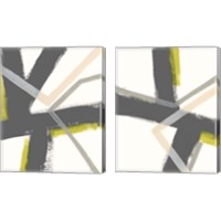Framed 'Linear Pulse 2 Piece Canvas Print Set' border=