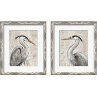 Framed 'Grey Heron 2 Piece Framed Art Print Set' border=