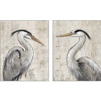 Framed 'Grey Heron 2 Piece Art Print Set' border=