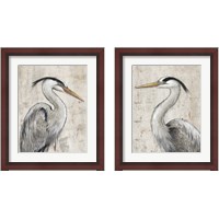Framed 'Grey Heron 2 Piece Framed Art Print Set' border=