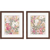 Framed 'Pretty Pink Floral 2 Piece Framed Art Print Set' border=