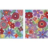 Framed 'Colorful Flores 2 Piece Art Print Set' border=