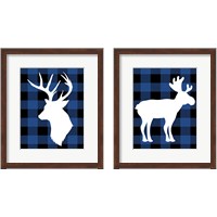 Framed Plaid Deer 2 Piece Framed Art Print Set