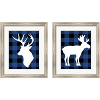 Framed Plaid Deer 2 Piece Framed Art Print Set