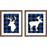 Framed Plaid Deer 2 Piece Framed Art Print Set