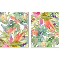 Framed 'Tropical Watercolor 2 Piece Art Print Set' border=