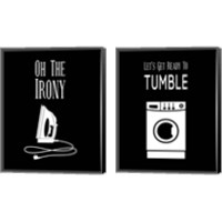 Framed 'Laundry - Black 2 Piece Canvas Print Set' border=