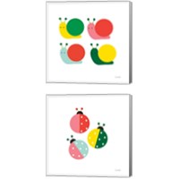 Framed 'Ladybugs Three 2 Piece Canvas Print Set' border=