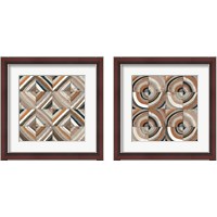 Framed 'Center Abstract Warm 2 Piece Framed Art Print Set' border=