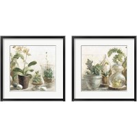 Framed 'Greenhouse Orchids on Shiplap 2 Piece Framed Art Print Set' border=