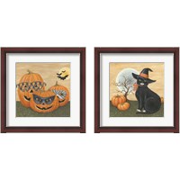 Framed 'Funny Pumpkins 2 Piece Framed Art Print Set' border=