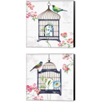 Framed 'Dogwood Garden 2 Piece Canvas Print Set' border=